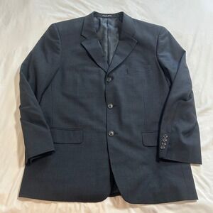 Versini Mens Charcoal Grey 100% Pure Wool 3 Button Suit Jacket Blazer Size 44R